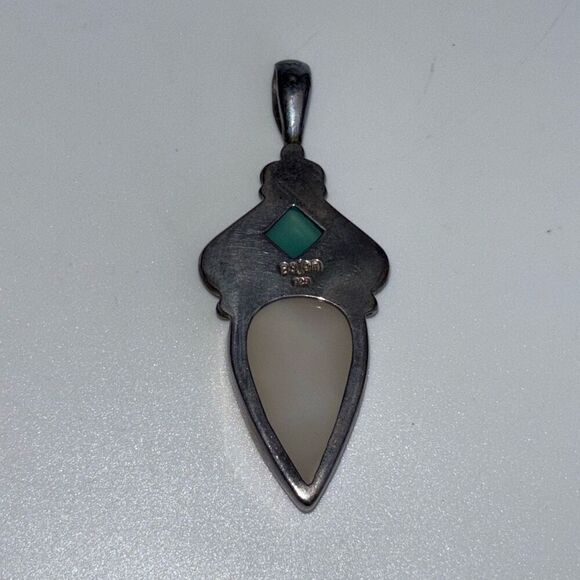 sajen moonstone & blue stone 925 silver pendant arrowhead turquoise - Picture 5 of 9
